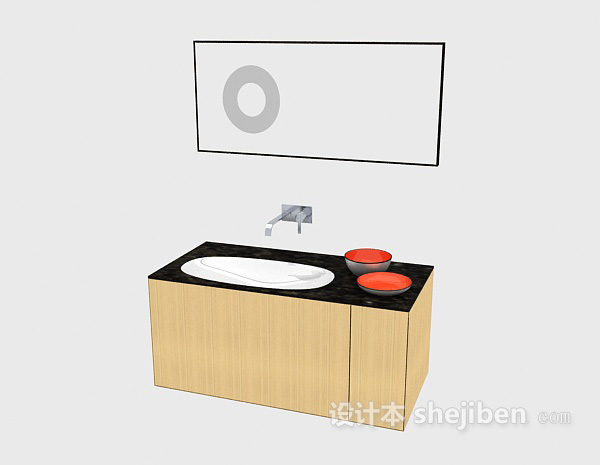 免费木质浴柜3d模型下载