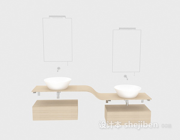 现代风格家居木质浴柜3d模型下载