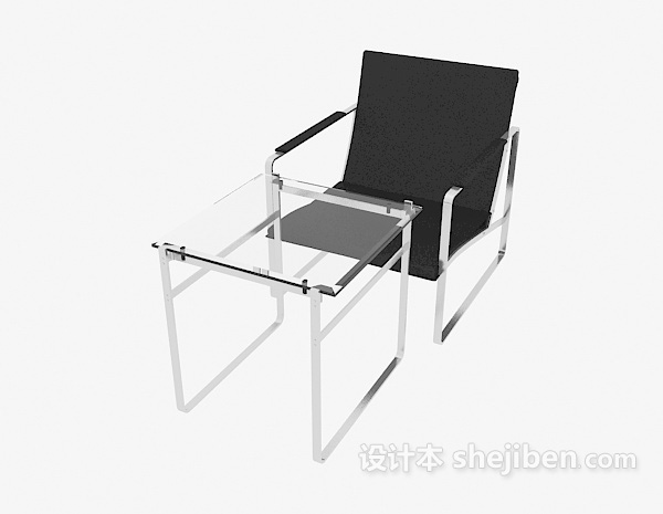 免费现代办公接待桌椅3d模型下载