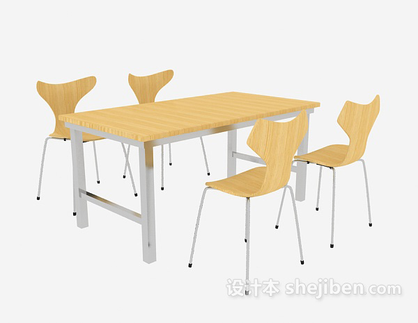 现代家庭简约桌椅3d模型下载