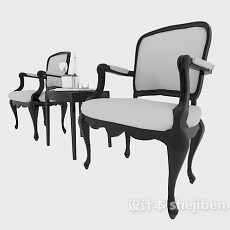 美式风格单人沙发3d模型下载