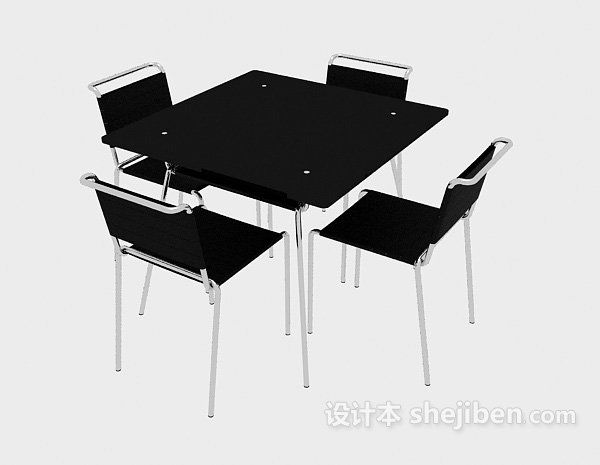 黑色现代桌椅组合