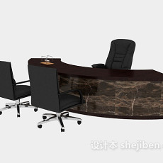 高级办公桌椅3d模型下载