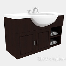 棕色家居浴柜3d模型下载