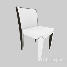 白色简约餐椅3d模型下载