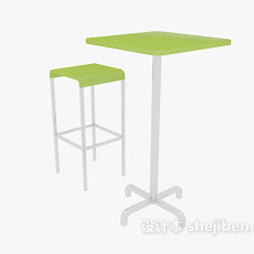 单人休闲桌椅组合3d模型下载