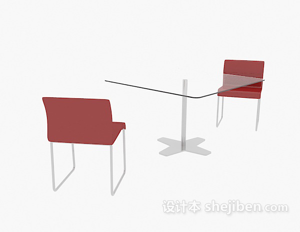 现代玻璃休闲桌椅