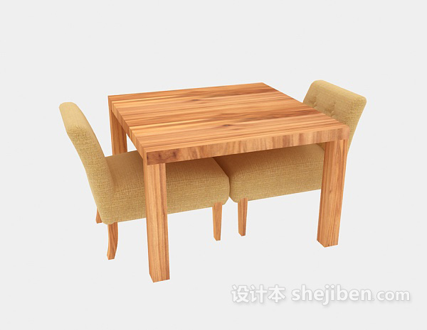免费小木方桌3d模型下载