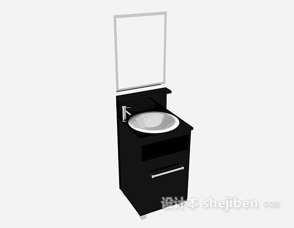 免费黑色浴柜3d模型下载