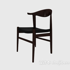中式简约实木休闲椅3d模型下载