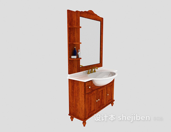 家具浴柜、浴镜组合3d模型下载