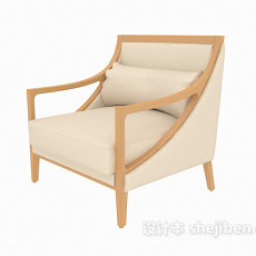 实木沙发椅3d模型下载
