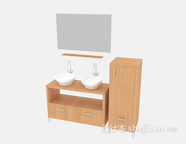 免费卫浴洗手盆多功能组合3d模型下载