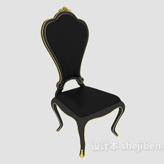 高背欧式梳妆椅3d模型下载