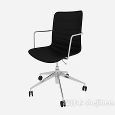 黑色移动办公椅3d模型下载
