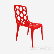 现代红色塑料休闲椅3d模型下载