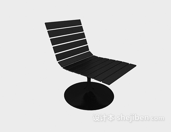 黑色简约实木椅3d模型下载