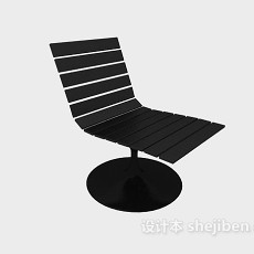 黑色简约实木椅3d模型下载
