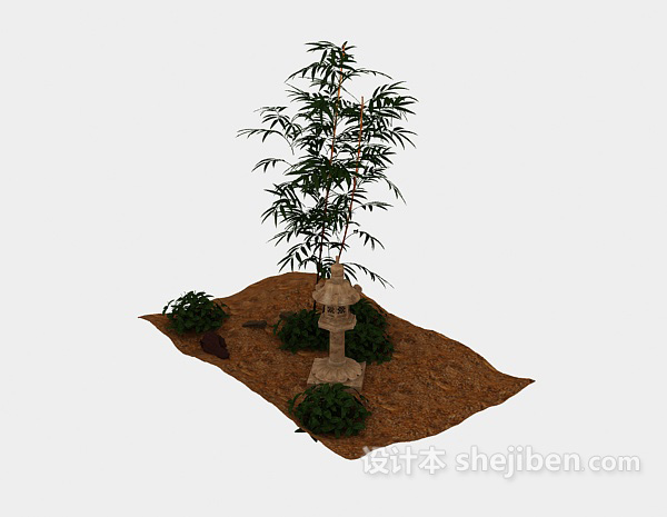 公园花草植物3d模型下载