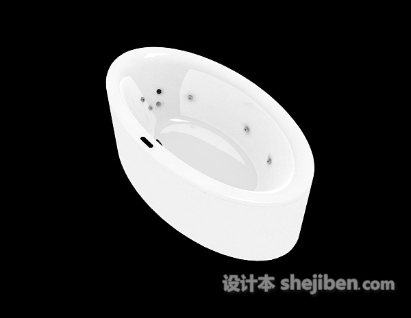 现代风格圆形白色浴缸3d模型下载