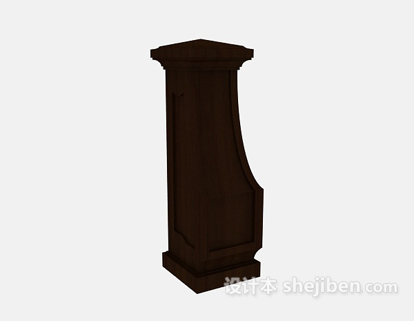 现代风格实木柱子结构3d模型下载