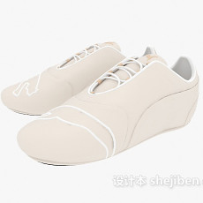 浅色休闲鞋3d模型下载