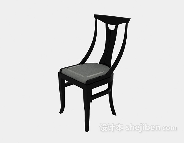 黑色实木休闲椅