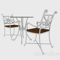 双人休闲桌椅组合3d模型下载