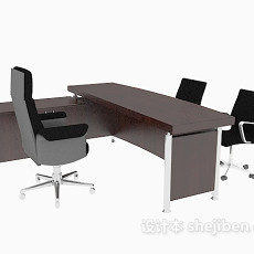 老板办公桌椅组合3d模型下载