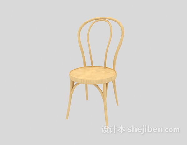 免费田园餐椅3d模型下载