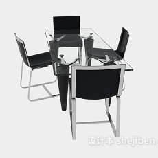 小型办公会议桌椅3d模型下载