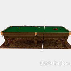 棕色木质台球桌3d模型下载