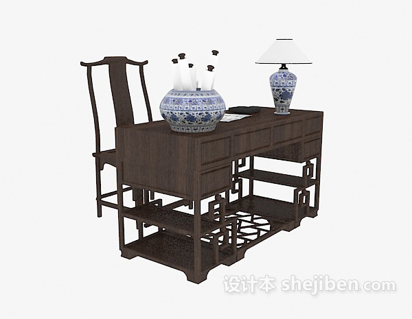 中式条案实木书桌
