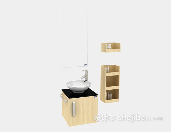 免费现代简约家庭浴柜3d模型下载