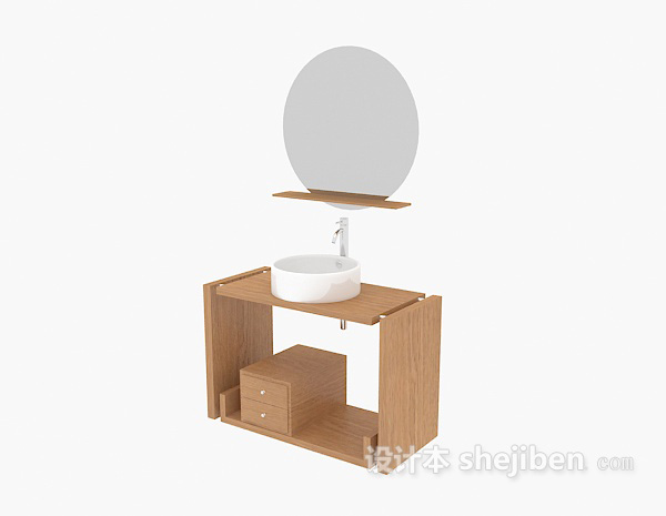 圆形卫浴镜3d模型下载