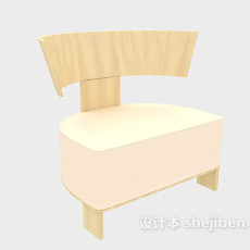 简约实木休闲椅凳3d模型下载