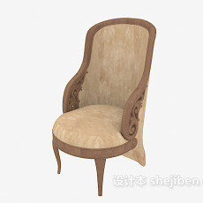 个性实木沙发椅3d模型下载