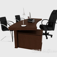办公室桌椅组合3d模型下载