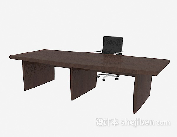 现代风格办公电脑桌3d模型下载