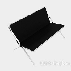 黑色双人休闲椅3d模型下载