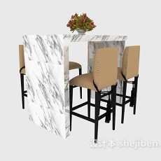 家庭休闲桌椅3d模型下载