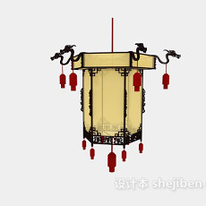 中式龙装饰吊灯3d模型下载