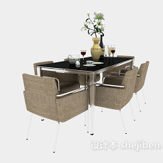 东南亚餐桌椅3d模型下载