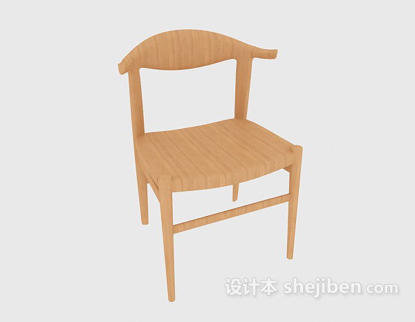 免费田园风格实木休闲椅3d模型下载