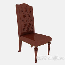 美式红色餐椅3d模型下载
