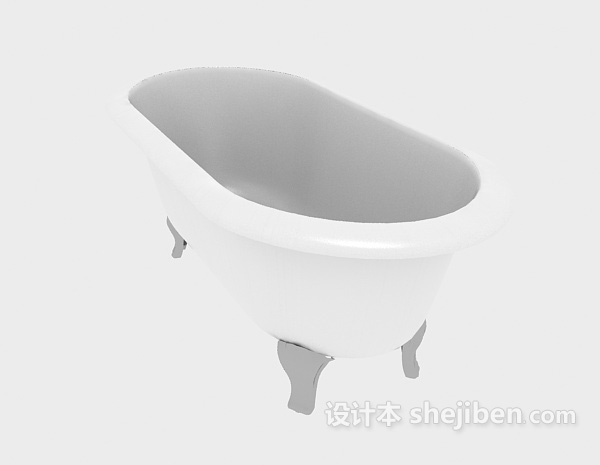 白色陶瓷浴缸3d模型下载