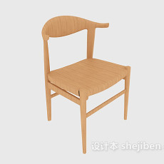 田园风格实木休闲椅3d模型下载