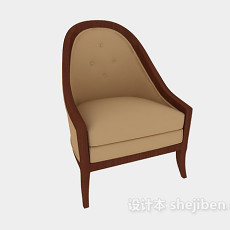 欧式实木单人沙发3d模型下载