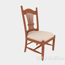 简约实木家居餐椅3d模型下载