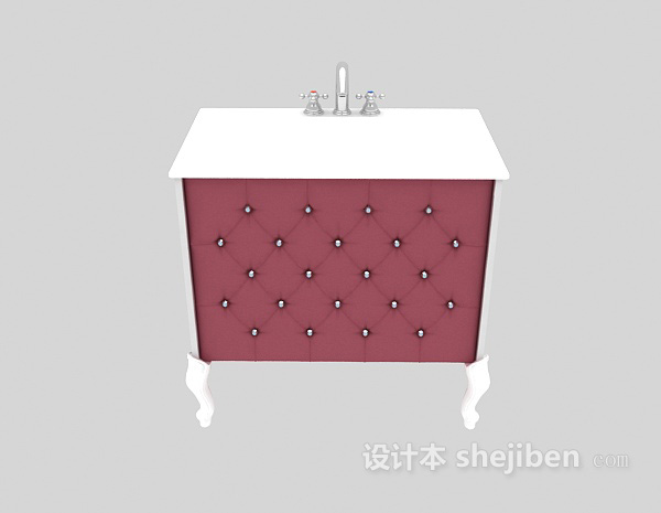 现代风格白色家居浴柜3d模型下载